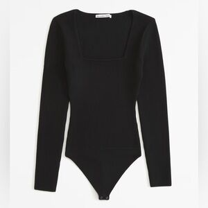 Abercrombie & Fitch Long-Sleeve Ottoman Squareneck Bodysuit